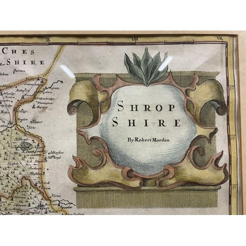 143 - FRAMED SHROPSHIRE MAP BY ROBERT MORDEN 24