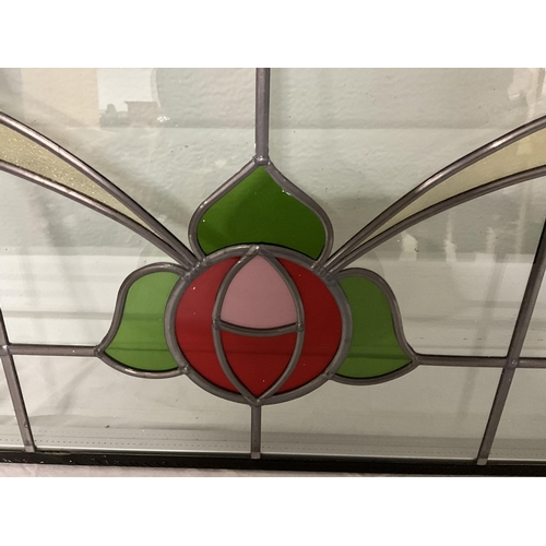 145 - 4 STAINED GLASS AND LEADED SEALED PANELS 14