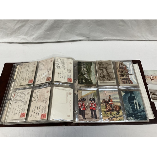 163 - POSTCARD ALBUM AND CONTENTS