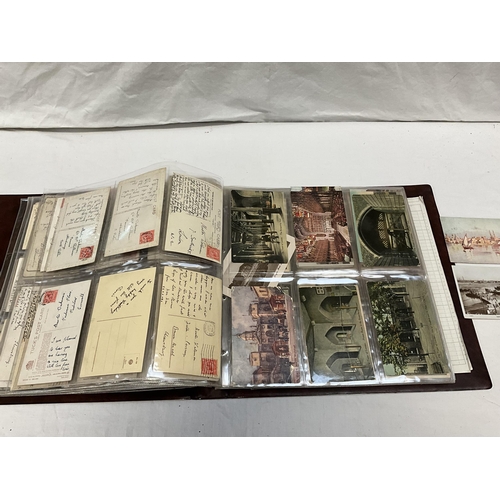 163 - POSTCARD ALBUM AND CONTENTS