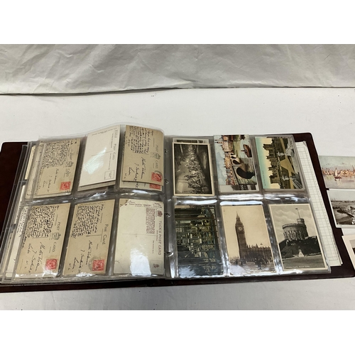 163 - POSTCARD ALBUM AND CONTENTS