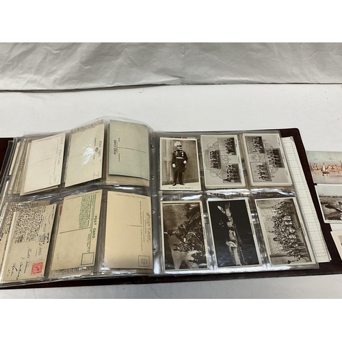 163 - POSTCARD ALBUM AND CONTENTS