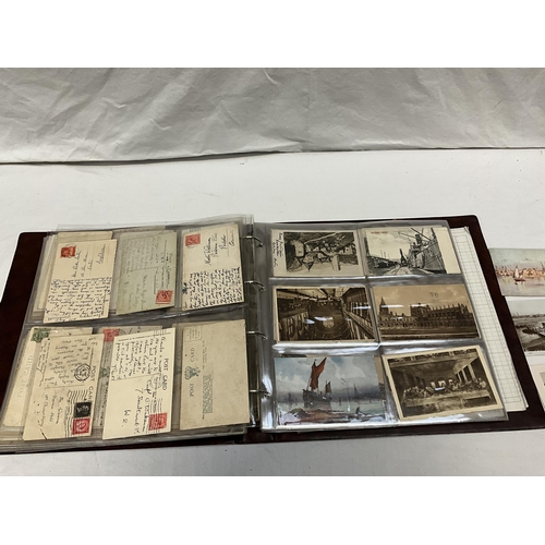 163 - POSTCARD ALBUM AND CONTENTS