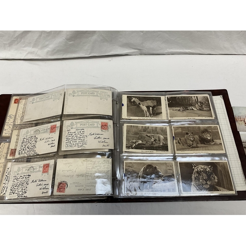 163 - POSTCARD ALBUM AND CONTENTS