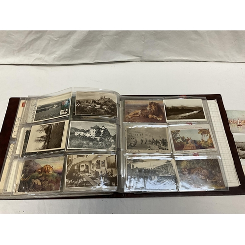 163 - POSTCARD ALBUM AND CONTENTS