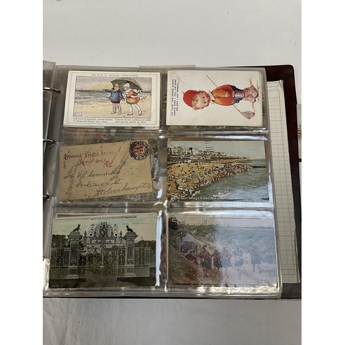 163 - POSTCARD ALBUM AND CONTENTS