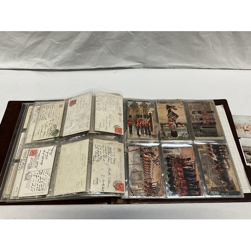 163 - POSTCARD ALBUM AND CONTENTS