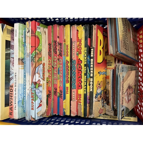 170 - CRATE AND BOX OF CHILDRENS VINTAGE LADYBIRD BOOKS ETC