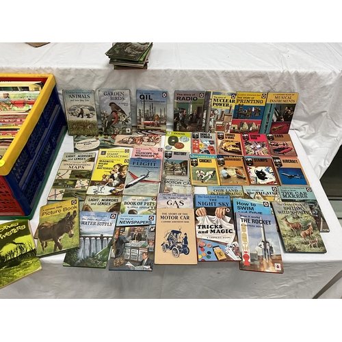 170 - CRATE AND BOX OF CHILDRENS VINTAGE LADYBIRD BOOKS ETC