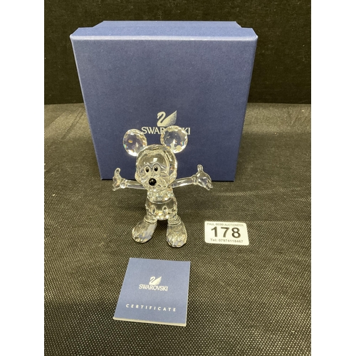 178 - BOXED SWAROVSKI MICKEY MOUSE IN ORIGINAL PRESENTATION CASE AND BOX H4