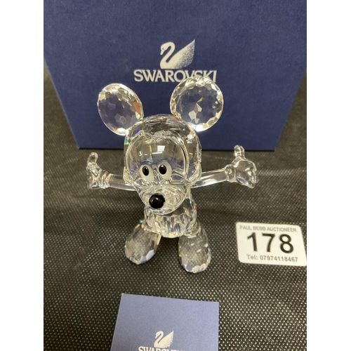 178 - BOXED SWAROVSKI MICKEY MOUSE IN ORIGINAL PRESENTATION CASE AND BOX H4