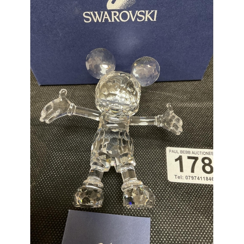 178 - BOXED SWAROVSKI MICKEY MOUSE IN ORIGINAL PRESENTATION CASE AND BOX H4