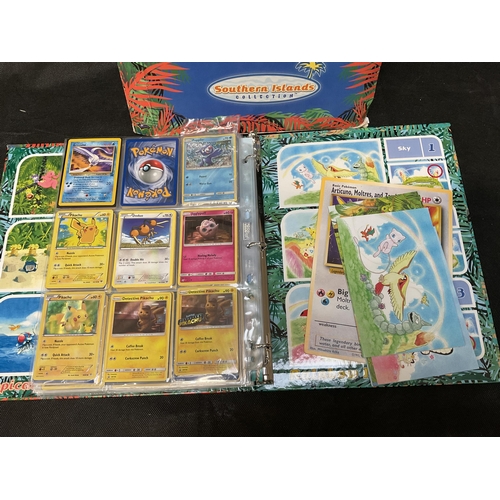 186 - 2 POKEMON TRADING CARD FOLDERS AND CONTENTS