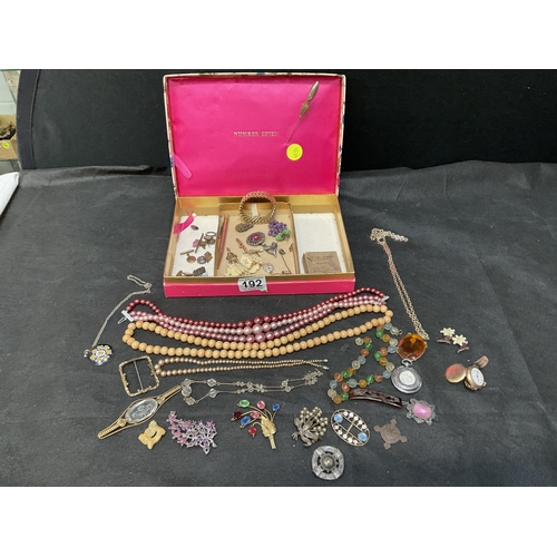 192 - BOX OF COSTUME JEWELLERY