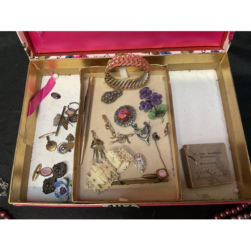 192 - BOX OF COSTUME JEWELLERY