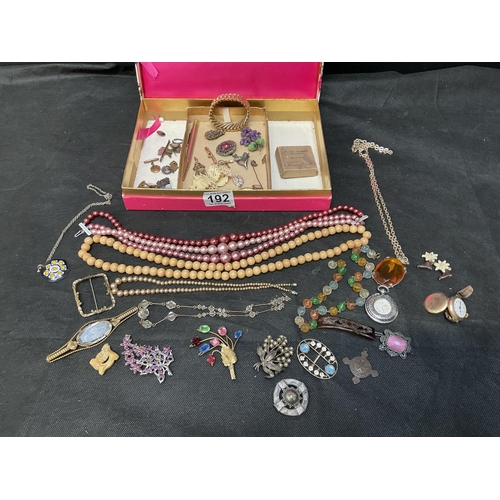 192 - BOX OF COSTUME JEWELLERY