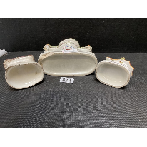 214 - 3 EARLY VICTORIAN PASTEL BURNERS A/F H9