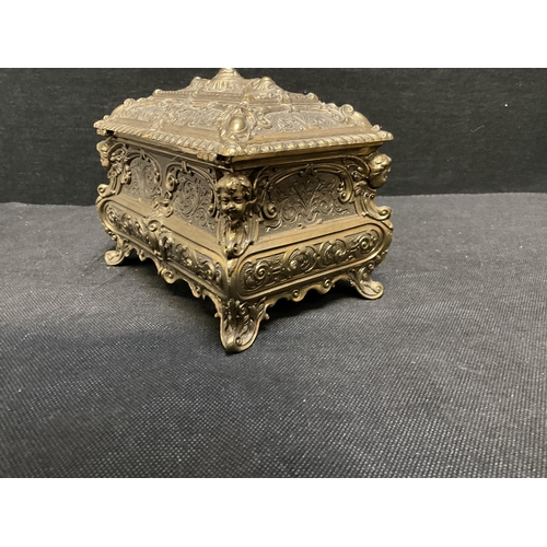 226 - ORNATE BRASS LINED CASKET MADE IN ITALY H5.5