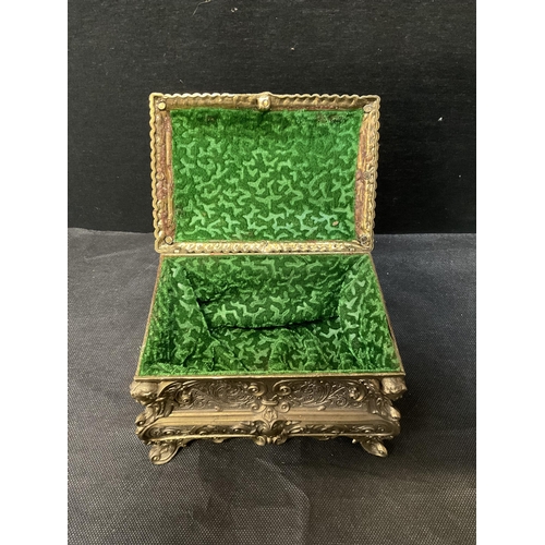 226 - ORNATE BRASS LINED CASKET MADE IN ITALY H5.5