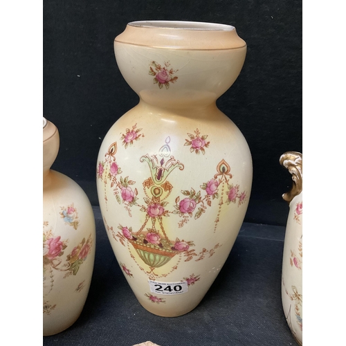 240 - QTY OF CROWN DEVON VASES - TALLEST H12