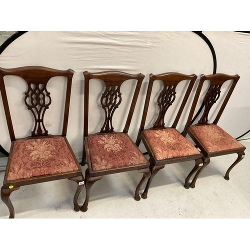 242 - 4 MAHOGANY DINING CHAIRS A/F