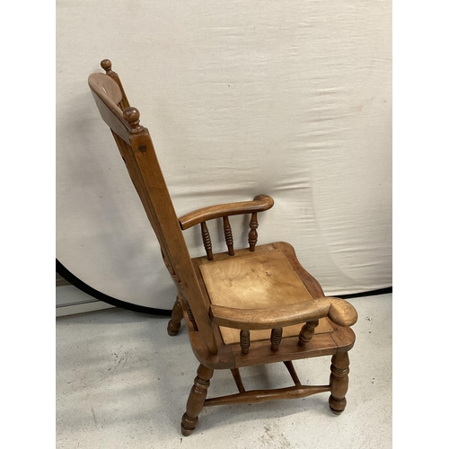 243 - VICTORIAN DERBYSHIRE KITCHEN ARMCHAIR A/F WORMED