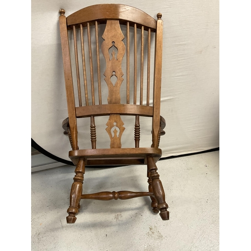 243 - VICTORIAN DERBYSHIRE KITCHEN ARMCHAIR A/F WORMED