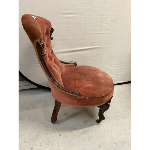 244 - VICTORIAN BUTTON BACKED NURSING CHAIR