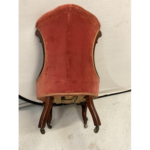 244 - VICTORIAN BUTTON BACKED NURSING CHAIR