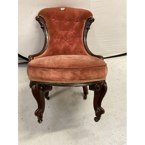 244 - VICTORIAN BUTTON BACKED NURSING CHAIR