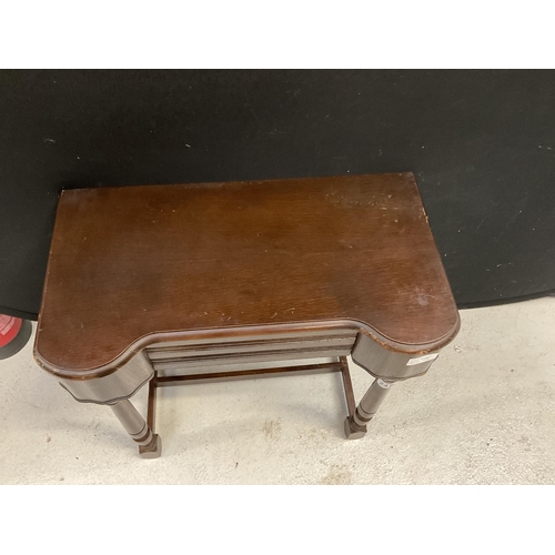 247 - VINTAGE OAK SIDE TABLE WITH DRAWER BADGED CWS LIMITED H26