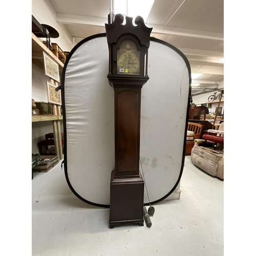 298 - MAHOGANY CASED BRASS FACED LONGCASE CLOCK H76