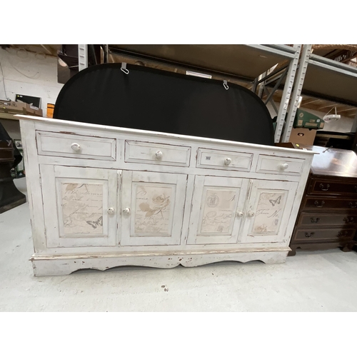 302 - PAINTED PINE 4 DOOR SIDEBOARD H36