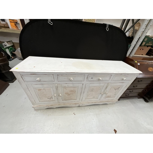 302 - PAINTED PINE 4 DOOR SIDEBOARD H36