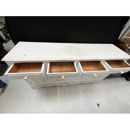 302 - PAINTED PINE 4 DOOR SIDEBOARD H36