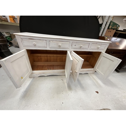 302 - PAINTED PINE 4 DOOR SIDEBOARD H36