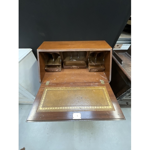 303 - REPRODUCTION MAHOGANY INLAID BUREAU H39