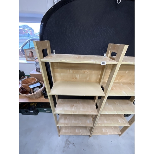 326 - 2 SETS OF IKEA SHELVES H65