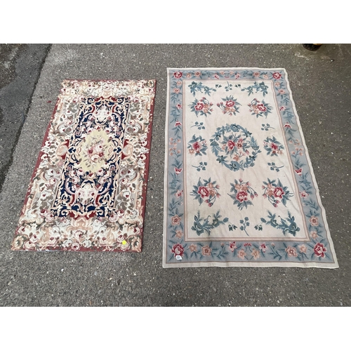 327 - 2 VINTAGE PATTERENED CARPETS 45