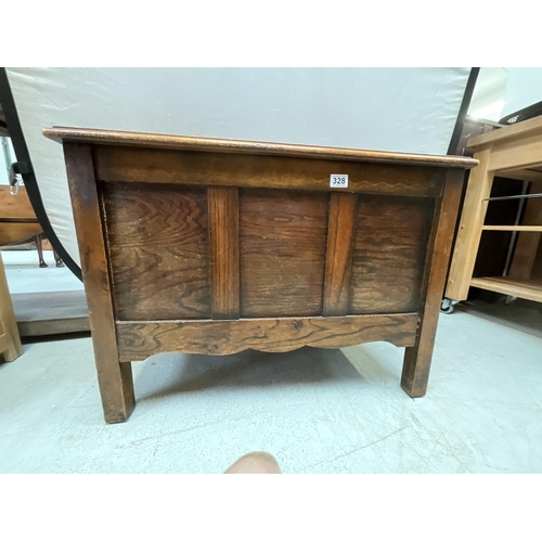 328 - VINTAGE OAK BLANKET BOX H24