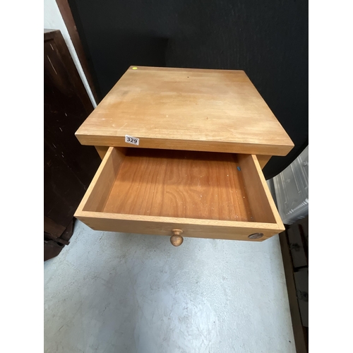 329 - MODERN LIGHT OAK KITCHEN WORK TABLE WITH DRAWER H35