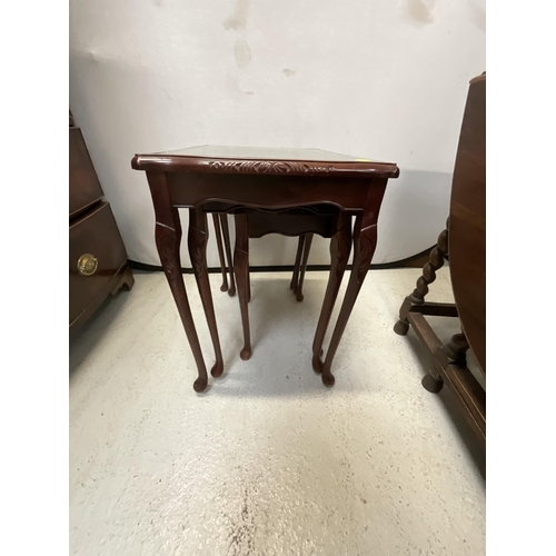 331 - REPRODUCTION MAHOGANY NEST OF TABLES H22