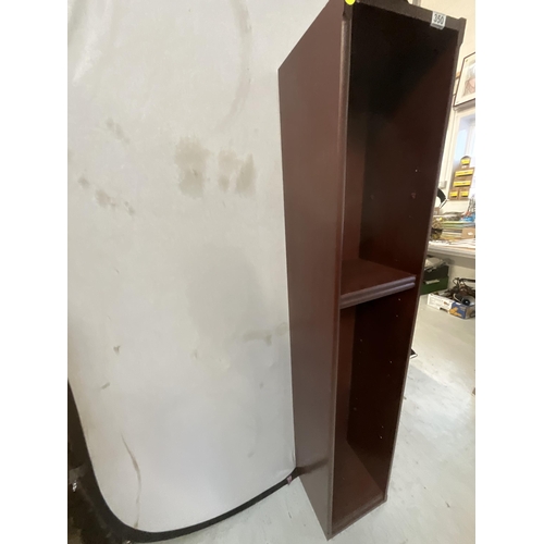 350 - MODERN MAHOGANY NARROW BOOKCASE - NO PINS FOR SHELVES - H64