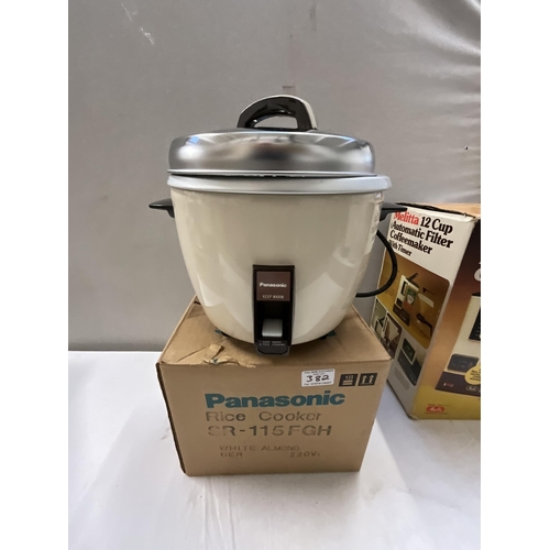 382 - BOXED RICE COOKER, COFFEE MAKER AND A DEEP FAT FRYER