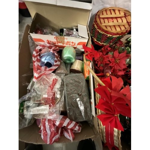 385 - 4 BOXES AND CRATE OF VINTAGE CHRISTMAS DECORATIONS