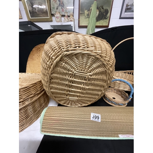 399 - LARGE BOX OF BASKETS ETC