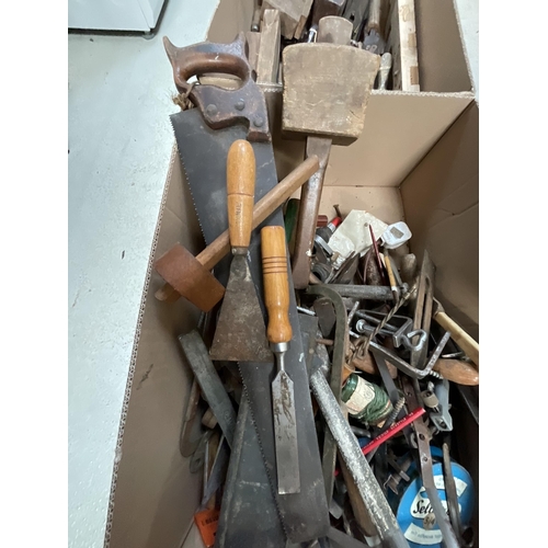 406 - 2 BOXES OF VICTORIAN AND LATER TOOLS