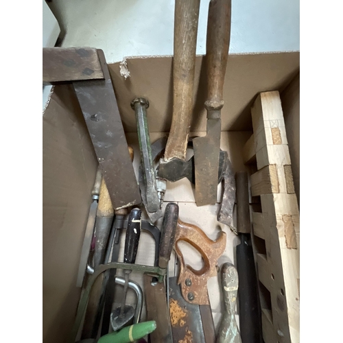 406 - 2 BOXES OF VICTORIAN AND LATER TOOLS