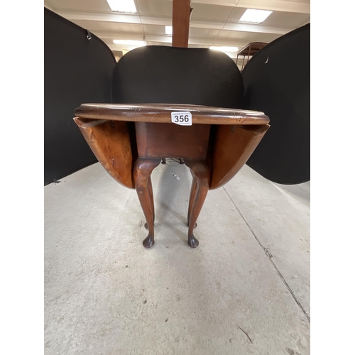 356 - ELM TOPPED DROP LEAF GATELEG WAKE TABLE H30