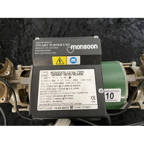 10 - NEW MONSOON 3.0 BAR TWIN OUTLET PUMP AND FITTINGS